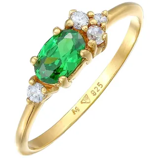 Elli - Zirkonia Grün Verlobungsring 925 Silber Ringe Damen (49.99 € / )