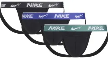 Nike 3P Everyday Cotton Stretch Jockstrap Schwarz/Blau Baumwolle X-Large Herren