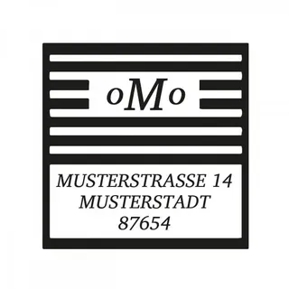 Monogrammstempel - Initialen & Adresse & dickem Rahmen - Trodat 4924