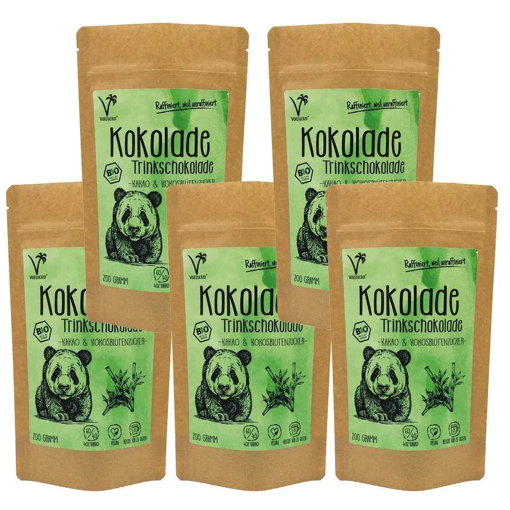 Bio Kokolade | Trinkschokolade mit Kokosblütenzucker 5 x 200g