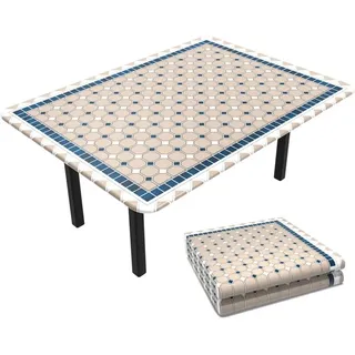 VOUNOT® Tischdecke Outdoor, Elastisch Rechteckig Gartentischdecke, Abwaschbar abwischbar Wetterfest, 180x114 cm