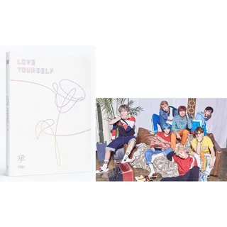BTS Love Yourself 轉 Her (V Version) Album Bangtan Boys CD+Poster+Photobook+Photocard+Mini Book+Sticker Pack+(Extra 6 Photocards and 1 Double-Sided Photocard)