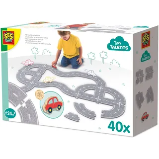 SES Creative 13152 Filz-Straßen-Set 40 Teile mit Auto - ab 2 Jahren