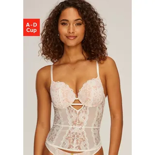 JETTE Corsage mit Push-up-Kissen und abnehmbare Strapse, sexy Dessous, Reizwäsche beige 70