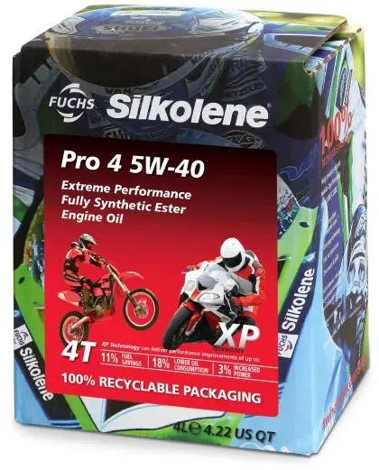 5W-40 Fuchs Silkolene Pro 4 XP Motorrad Motoröl 4 Liter