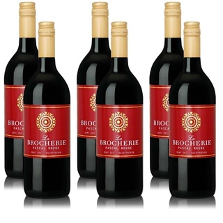 La Brocherie Pascal Rouge, halbtrocken, sortenreines Weinpaket (6x1,0l)