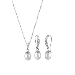 Elli - Elli Schmuckset Elegant Süsswasserperle Kristalle 925 Silber Schmuck-Set Damen (99.99 € / )