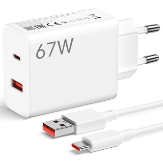 67W USB Ladegerät & 25W PD Ladegerät mit USB C Kabel 1M Schnellladegerät Turbo für Xiaomi 14T 13T 13 Lite 12S Ultra 12 Lite Pad 6 5,Redmi Note 14 13 12 11S 10Pro,Mi 11 Ultra 11i 10T, POCO X7 X6 M6 Pro