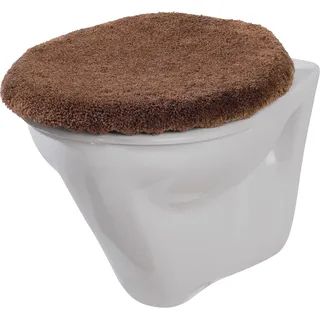 Erwin Müller WC-Deckelbezug Kreta braun Größe 47x50 cm - weich und flauschig, trocknergeeignet