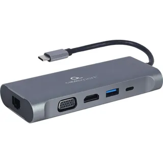 Gembird USB Typ-C 7-in-1 Kombi Adapter spacegrau