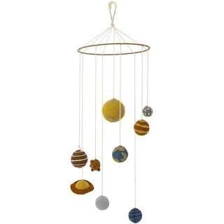 Bloomingville MINI Space Mobile, Gelb, Wolle, T30xH90 cm