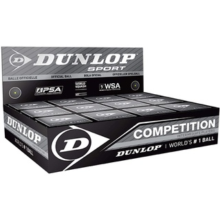 12x Dunlop Squash Balls "Competition" yellow