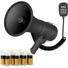 Velleman Megafon Set 50 W mit Sirene, Bluetooth & USB, 700 s Aufnahme, Handmikrofon, Reichweite 1200 m, 120 dB, inkl. batterien