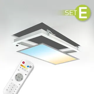 longlifeled gmbh CCT LED Panel 60x30cm Einbauset 24W 3000-6000K inkl. Fernbedienung und Einbaurah...