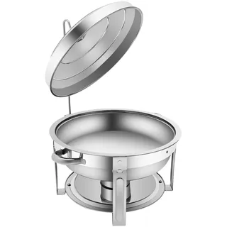 Rund Warmhalteplatte φ44cm 7,5L Chafing Dish, Buffetwärmer Speisenwärmer für Buffet Catering