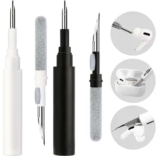 2 Reinigungsbürste für Kopfhörer, Reinigungsset für Airpods Pro 1 2,3 In 1 Multifunktions-Reinigungsstift weiche Bürste für Bluetooth-Kopfhörer, Tasche, Reinigungsset, Reinigungsbürste für Cleaning