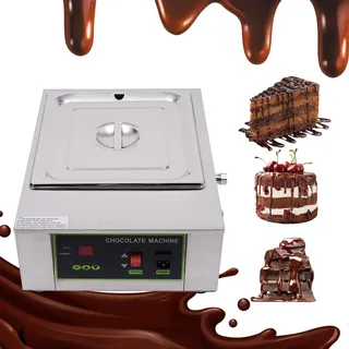 Schokofondue Fondueset 1 Tank Edelstahl,Professioneller Schmelztopf Schmelzen Schokoladenfondue Set 1000 w,Schokobrunnen Fondueset,Kontrolle Temperatur