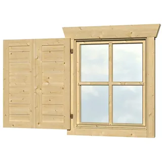 Skanholz Fensterladen, für Einzelfenster 57,5x70,5cm aus der 28 und 45mm-Serie beige