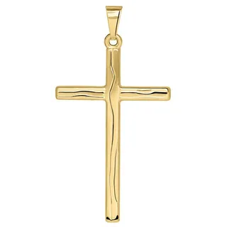 My Gold Kreuzanhänger Herren Kreuz Anhänger Gold 750 (18 Karat) Goldkreuz - Mocroli (Set, 1-tlg., inkl. Schmuckbox), Geschenke goldfarben