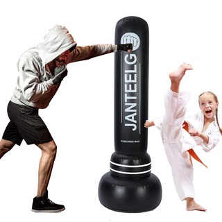 Boxsack Kinder Stehend ab 6 jahre: JanTeelGO Upgrade 180cm Freistehender Aufblasbare Standboxsack Boxing Trainer zum Üben von Karate Taekwondo MMA zum Entlasten Für Jugendliche (Standboxsäcke - 180cm)