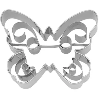 Ausstechform Schmetterling – Birkmann – silber, 6,5 cm, Edelstahl mit Innenprägung, detailreiches Motiv, spülmaschinengeeignet, ideal als Plätzchenausstecher, Keksausstecher & Ausstechform Frühling