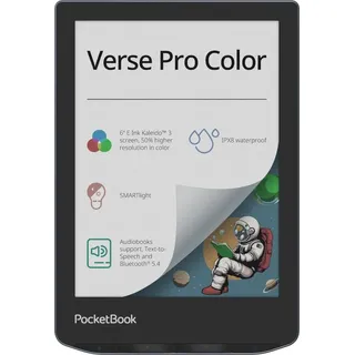 PocketBook Verse Pro Color E-Reader 6" Táctil ?Lector Ebooks Resistente al Agua Audio Libros Azul