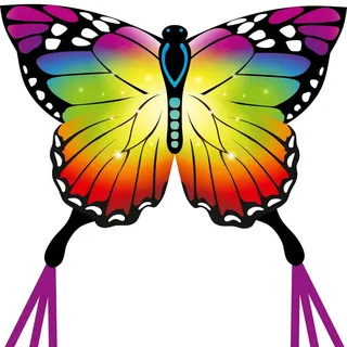 Invento Ecoline 102223 - Ecoline: Butterfly Kite Rainbow, 95x120cm, Drachen/Kinderdrachen