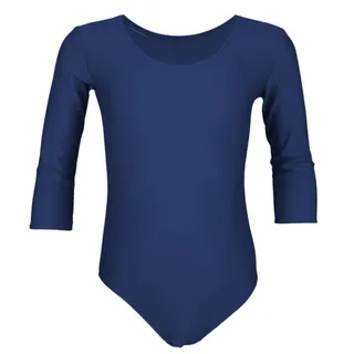 Aquarti Mädchen Ballett Trikot 3/4 Arm Gymnastik Ballettanzug, Farbe: Dunkelblau, Größe: 152