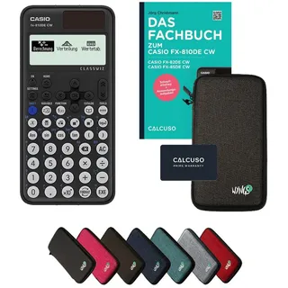 Casio fx-810DE CW inkl. Schutztasche Dunkelgrau & Fachbuch (96 Seiten, DIN A5) – Wissenschaftlicher Rechner – Smart Set