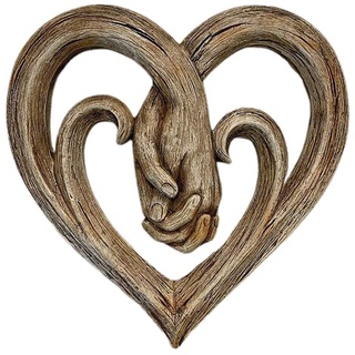 xiaowang Hölz Skulptur Hahepo Handwerk Statue Liebespaar Päarchen Verliebt Wand Figur Dekoration für Hochzeit Valentinstag Jubiläum Mittelstücke