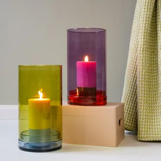 REMEMBER Windlicht "Lys" Violett - 28 cm hoch - modernes Design Windlicht
