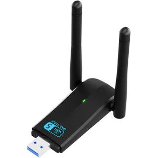 Vinmooog WLAN USB WiFi Adapter 1300Mbps Dual 5Dbi Antenne 5G/2.4G USB 3.0 Dual Band Netzwerk Adapter für Desktop PCs und Laptops Windows11/10/7