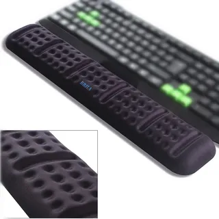 BRILA Verstärkt Tastatur-Handgelenkauflage mit ergonomischer Handstütze, bequem, weicher Memory-Schaum, gepolstert, rutschfest, großes Handgelenkkissen für Büro und Gaming Tastatur