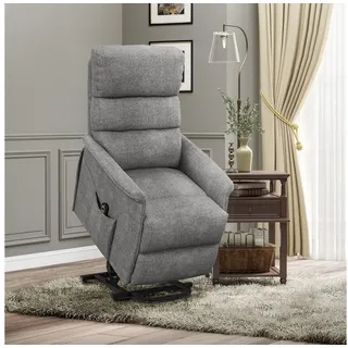 Homcom Fernsehsessel mit Aufstehhilfe Elektrisch Polyester 90 x 96 x 66 cm Grau
