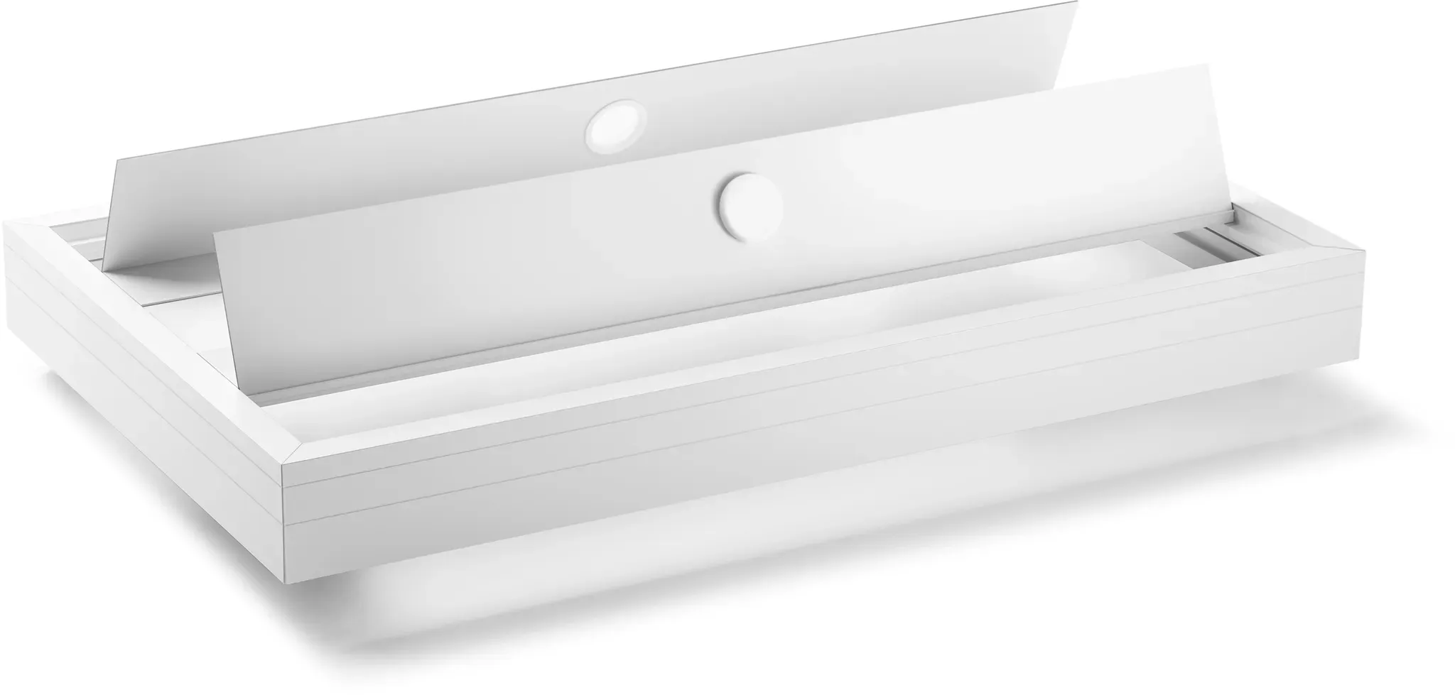 deLUX Aquariumabdeckung aus Aluminium - Flap Klappdeckel - Weiß  90cm 2-teilig (1 Trägerprofil) 45cm