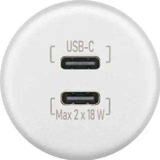 wentronic solutions wentronic USB-C, Dualer Einbaucharger, 2x18W, weiß