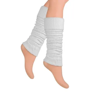 Lycille Beinstulpen 1 Paar Beinstulpen für Frauen aus Wolle mit Zopfmuster Overknees (1 Paar) Universalgröße, 36-40 cm Umfang, Feinstrick, ohne Fuß, weiß weiß