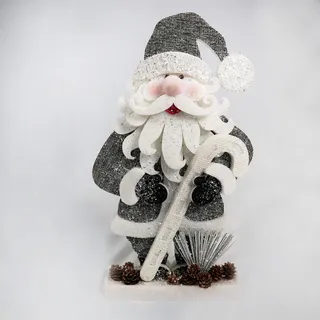 SHATCHI Weihnachtsmann-Tischfiguren, für Fenster, Wand, Tür, Ferienhaus, Glitzer-Schaumstoff, Schaustück-Dekorationen, 72 cm/52 cm/42 cm/32 cm, 42 cm