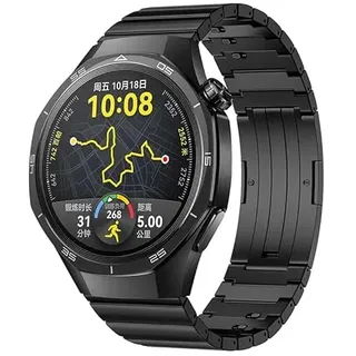 ZZMY Titan Uhrenarmband Kompatibel mit Huawei Watch GT5 Pro 46mm/Watch GT6 /GT4/GT3/GT3 Pro/GT2 46mm/GT2 Pro/GT 2e Armband, Keine Lücken Luxuriöse Titanlegierung, Metall Ersatzbänder für Herren