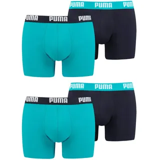 Puma Herren Boxer Short Boxershort 4er Pack Größe S - XXL Aqua/Blue NEU, Größe:M - M