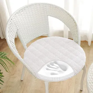 RZYW Rund Stuhlkissen 6er 4er 2er Set Weiche Sitzkissen Rund Waschbar Sitzkissen Stuhl rutschfest Sitzpolster Outdoor Stuhlauflage Bodenkissen für Küche Esszimmer Garten Büro,Offwhite,2er Set 35cm