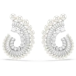 Swarovski Ariana Grande x Swarovski Drop-Ohrhänger, Kristallperle, Verschiedene Schliffe, Weiß, Rhodiniert
