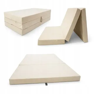 Odolplusz Faltmatratze Klappmatratze Matratze faltbar klappbar Gästematratze Reisematratze 65x180x7cm (Beige)