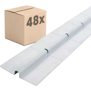 Dalsys Wärmeleitblech Fußbodenheizung für 16mm Heizungsrohr, 75cm, 48 Stück, Silber, mit Sollbruchstelle für gleichmäßige Wärmeverteilung