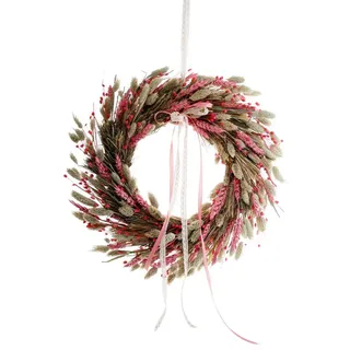 CreaFlor Home Dekokranz Trockenblumen Kranz, Naturmaterialien rosa