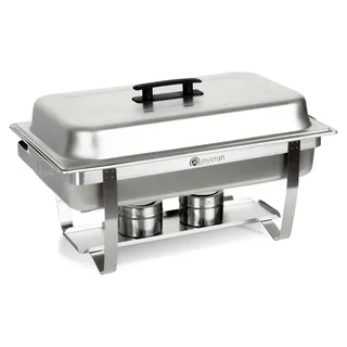 Joycraft Edelstahl Chafing Dish Speisenwärmer Edelstahl Warmhaltebehälter Buffet Set 9L - Silber