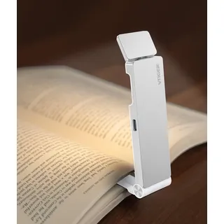 vtiger Leselicht, USB wiederaufladbares Buchlicht zum Lesen im Bett, Clip-on LED Leseleuchte, 3 Bernstein Farben&4 Helligkeit Dimmbar,langlebige tragbare Lesezeichen Lampe für Buch Liebhaber,Kinder