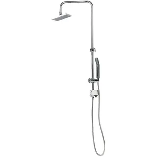 Livarno Home Überkopfbrause-Set, 150-cm-Brauseschlauch (eckig) 17,6 x 17,6 cm