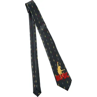AC/DC Angus Männer Krawatte schwarz 100% Polyester Band-Merch, Bands - Einheitsgröße