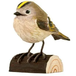 WILDLIFEGARDEN Wildlife Garden WG425 DecoBird Wintergoldhähnchen - Handgeschnitzter Dekorative Vogel aus Holz - Kleine Europäische Vögel